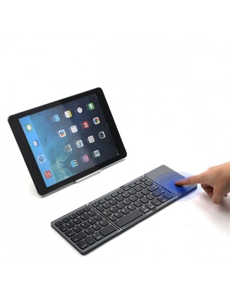 Мини клавиатура,сгъваема, Bluetooth, тъчпад, черна